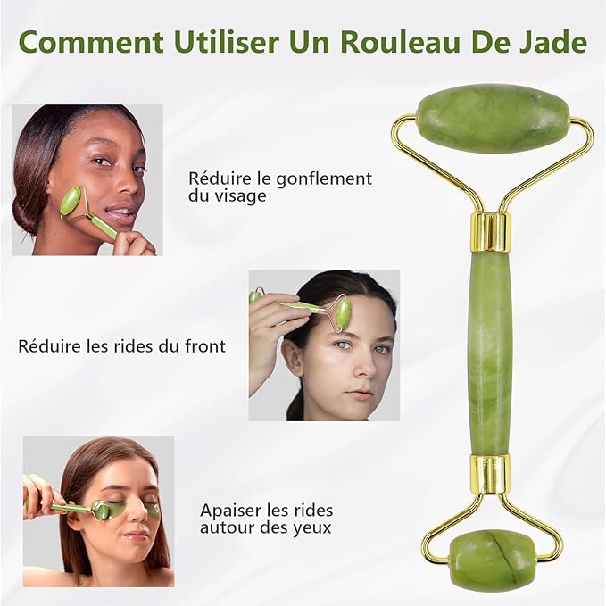 Kit Massage Visage Jade Vert – Roller & Gua Sha
