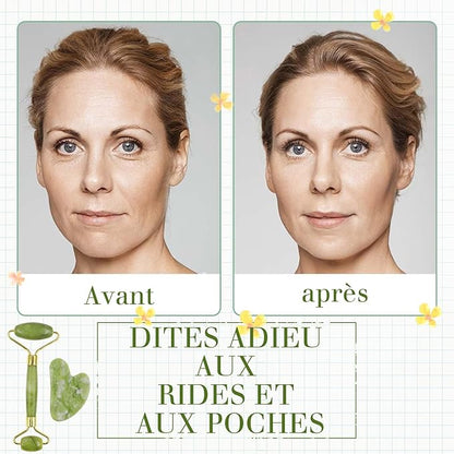 Kit Massage Visage Jade Vert – Roller & Gua Sha