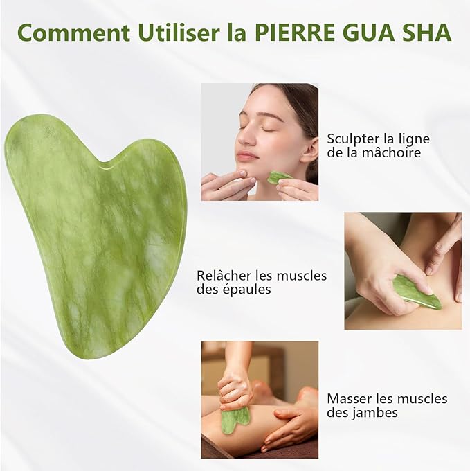 Kit Massage Visage Jade Vert – Roller & Gua Sha