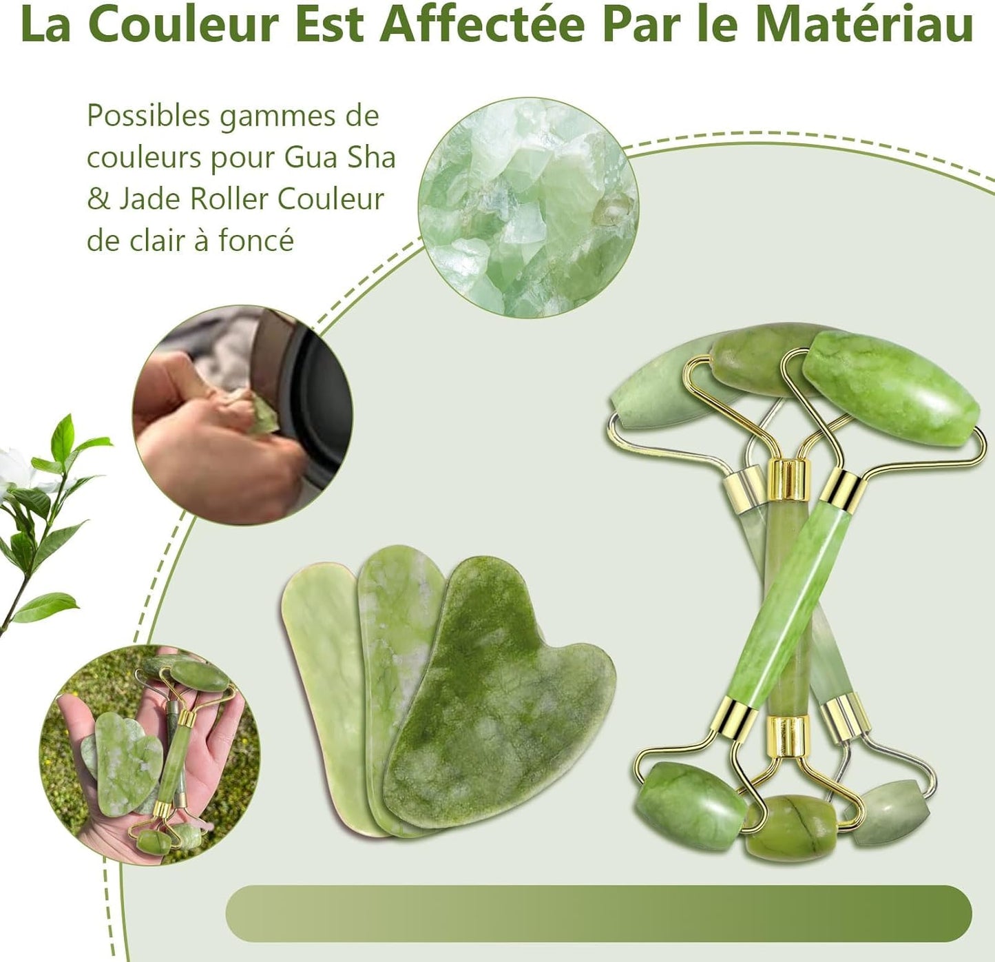Kit Massage Visage Jade Vert – Roller & Gua Sha