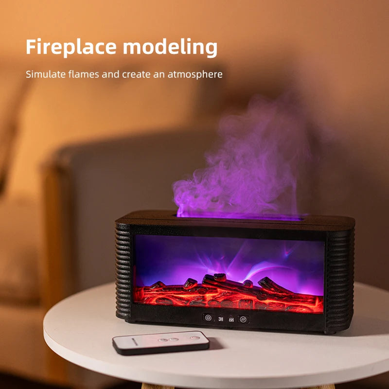 Cheminéa – Diffuseur Aromathérapie Flamme LED 4-en-1